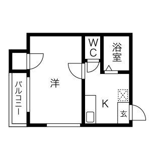 アソシア則武(1K/2階)の間取り写真