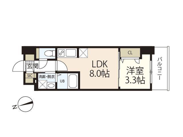 S-RESIDENCE広島駅CLARITY(1K/10階)の間取り写真