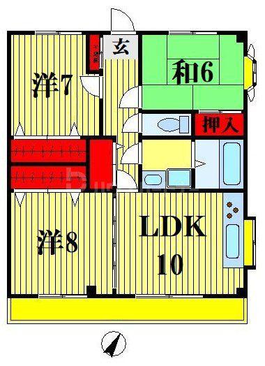 ニューパレス5(3LDK/2階)の間取り写真