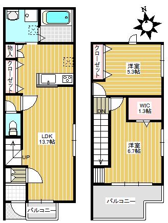 フィールド・ライズ(2LDK/1階)の間取り写真