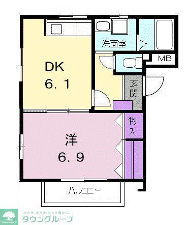 共和ボックス(1DK/2階)の間取り写真