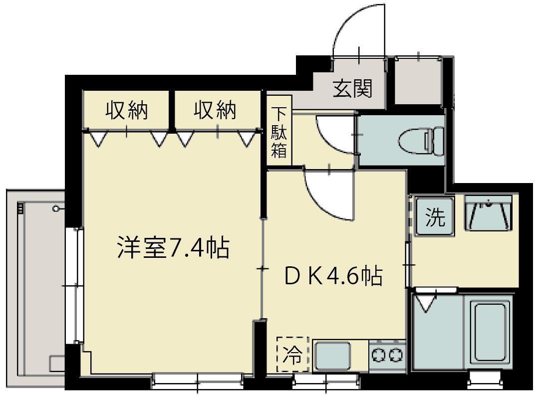 志幸56 OLIVE(1DK/4階)の間取り写真