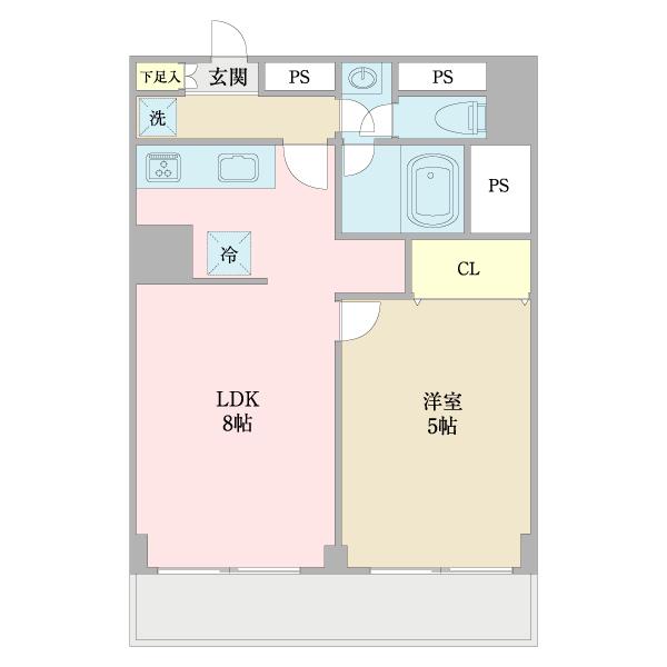 小島第2スカイハイツ(1LDK/11階)の間取り写真