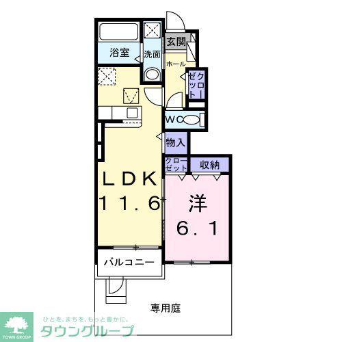 ヴェル セレッソ(1LDK/1階)の間取り写真
