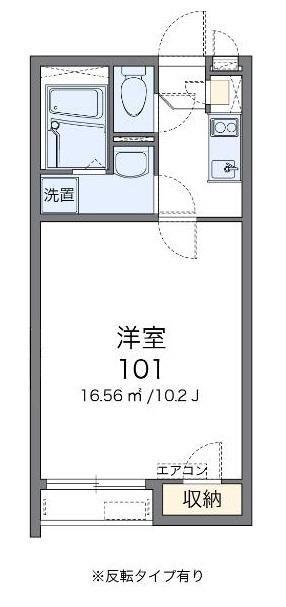 クレイノエストカーサ(1K/1階)の間取り写真
