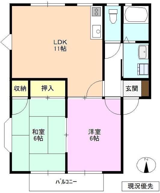 ウィンディア村田(2LDK/2階)の間取り写真