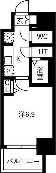 メイクスアート黒川(1K/2階)の間取り写真