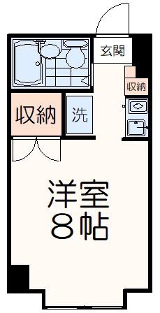 ラカセッタ(ワンルーム/1階)の間取り写真