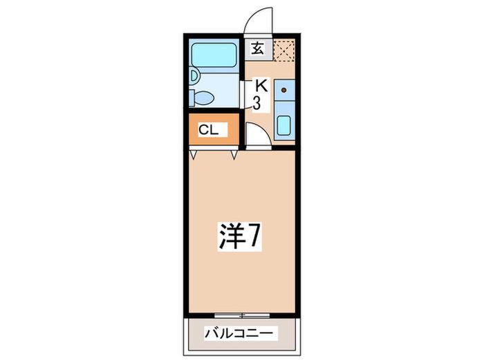 ハイライズ・大蔵(1K/2階)の間取り写真