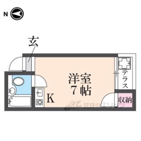 宝町マンション(ワンルーム/3階)の間取り写真