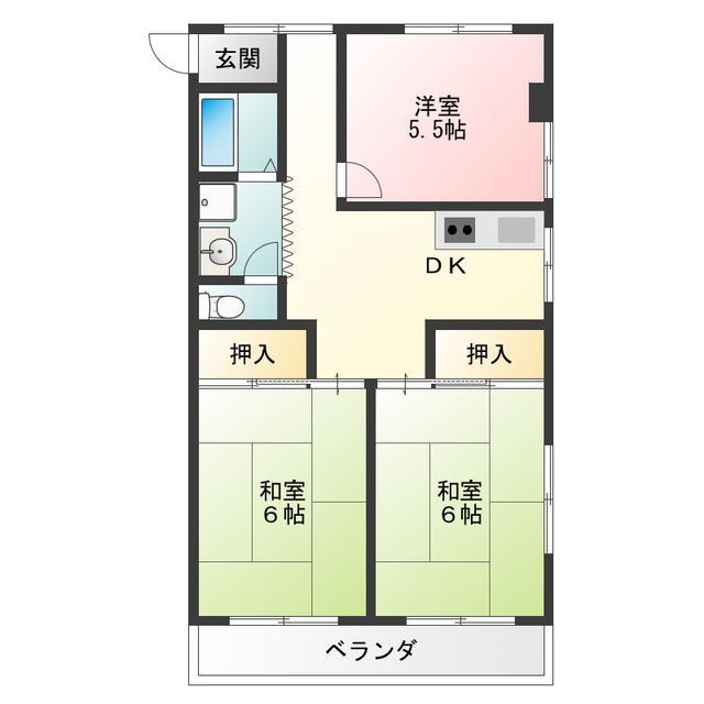 ササキビル(3DK/3階)の間取り写真