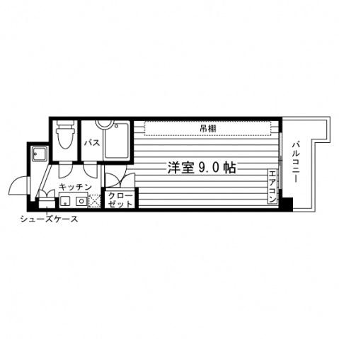 キャンパスコート夙川(1K/1階)の間取り写真