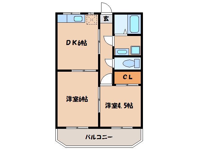 サンセール王子(2DK/2階)の間取り写真