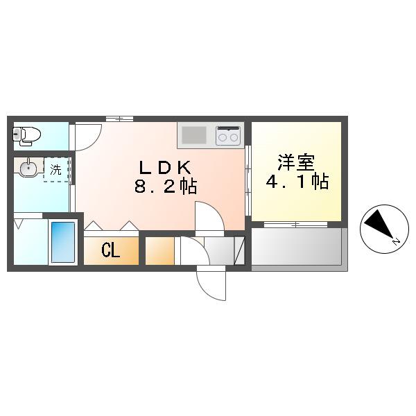 ココパイン(1LDK/3階)の間取り写真