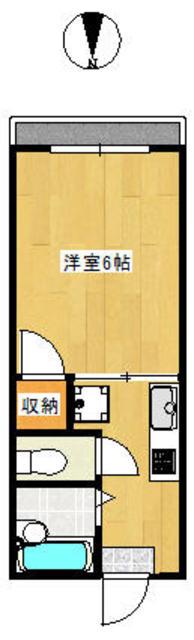 ジュネスヒガシ(1K/2階)の間取り写真