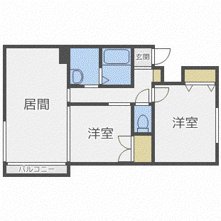 FLATS-N(2LDK/2階)の間取り写真