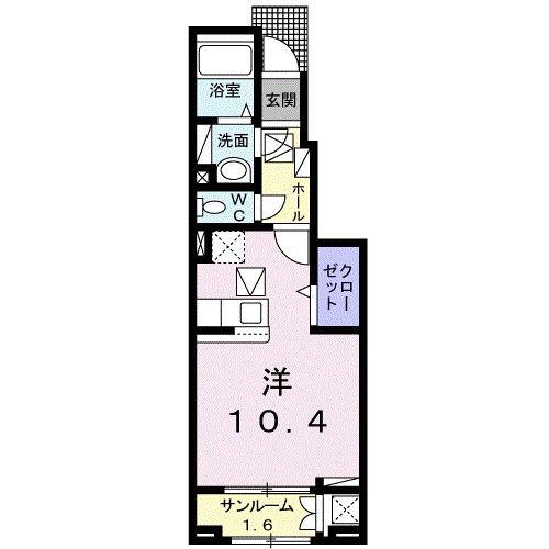 MARIAGE A(ワンルーム/1階)の間取り写真