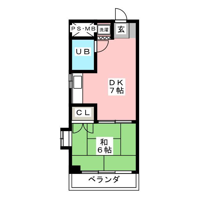 アーク城山(1DK/3階)の間取り写真