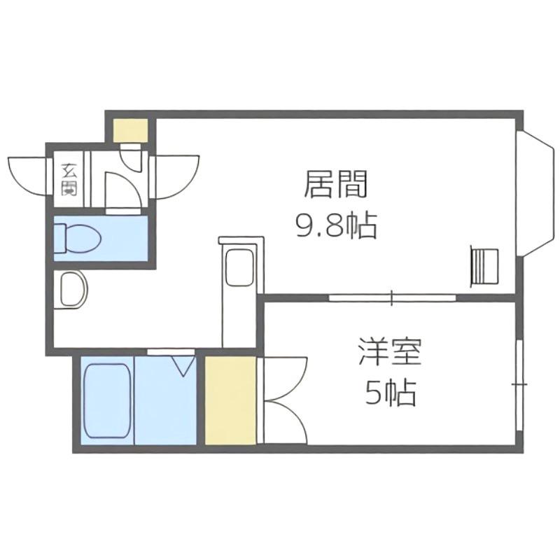 ロイヤルミレイII(1LDK/3階)の間取り写真