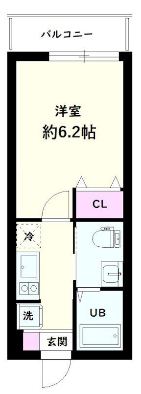 NSGATE江北1(1K/2階)の間取り写真