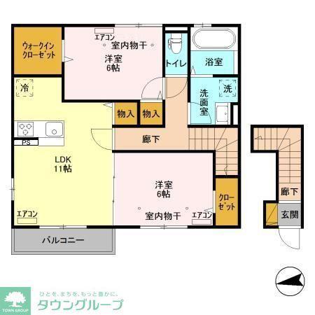 ARK FOREST(2LDK/2階)の間取り写真