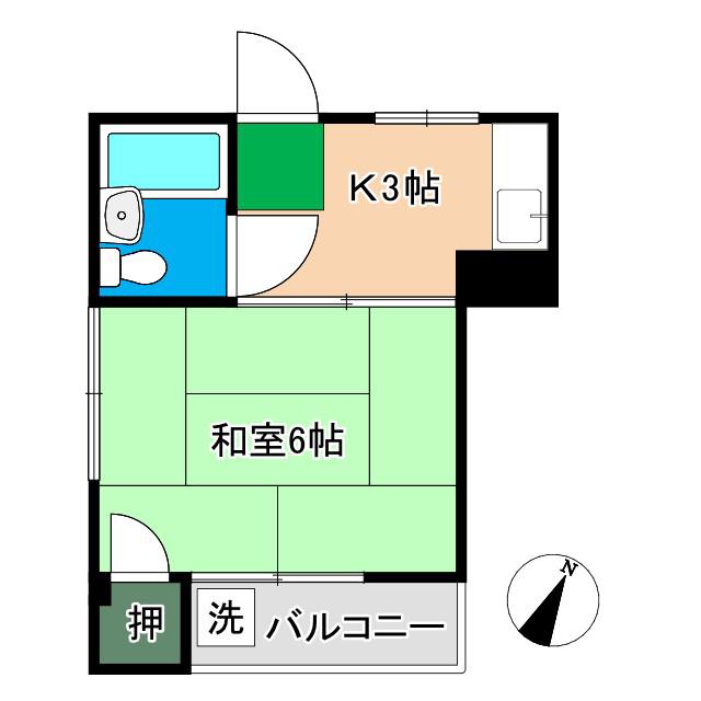 R SIDE(1K/3階)の間取り写真