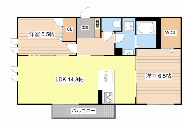 シャーメゾン ベルヴィル(2LDK/2階)の間取り写真