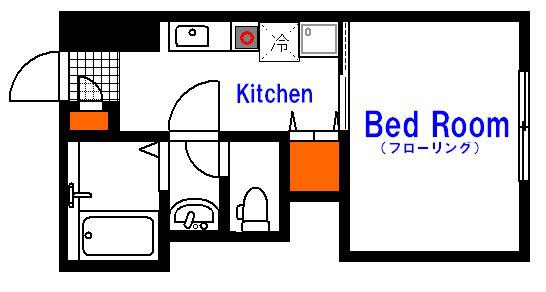 エオス竹屋町(1K/2階)の間取り写真