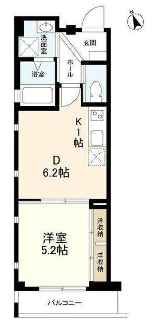 ソレアード四ツ谷(1DK/3階)の間取り写真