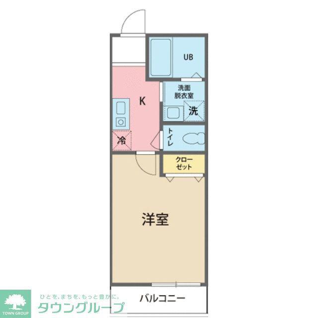 カインドネス八王子北野町(1K/2階)の間取り写真
