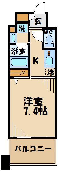 ZOOM府中(1K/5階)の間取り写真