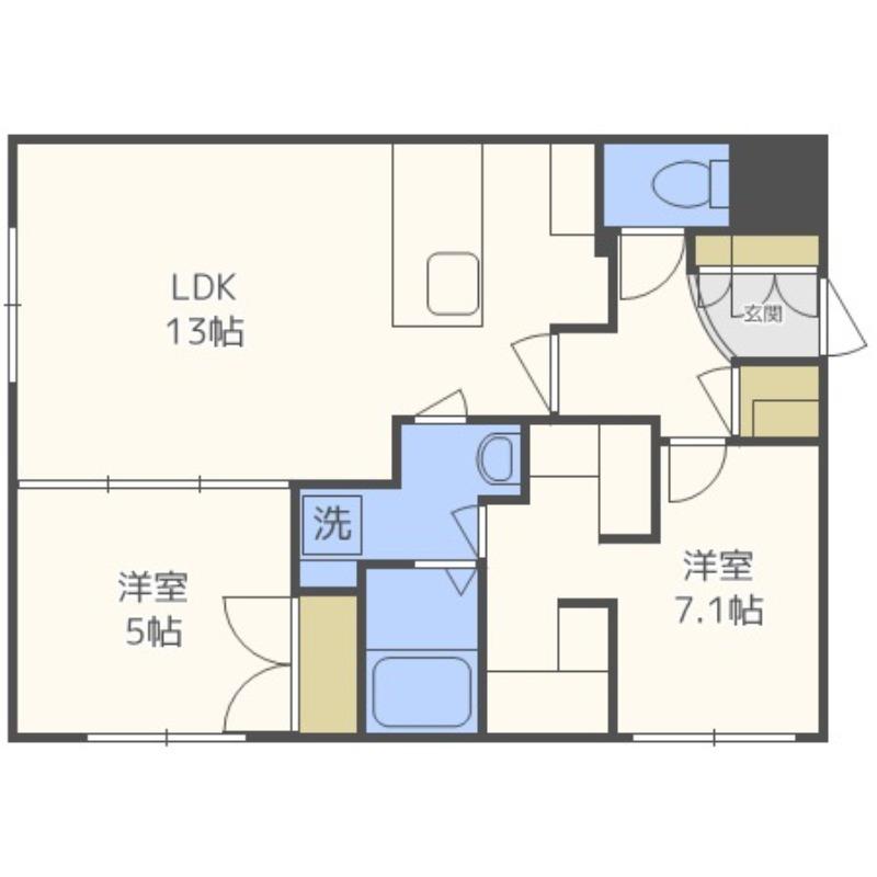 COMSAP24 PARKSIDE(2LDK/1階)の間取り写真