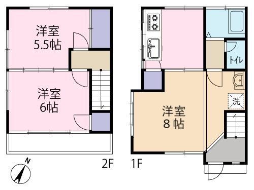 エクシブ鴨川(3DK/1階)の間取り写真