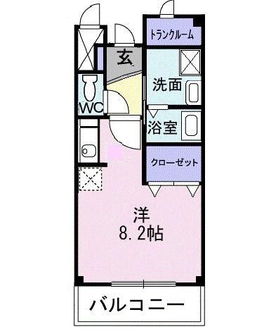 メゾン ド ブローテA(ワンルーム/3階)の間取り写真