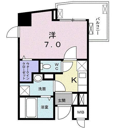 メゾン・ドゥ・アルモニー(1K/4階)の間取り写真