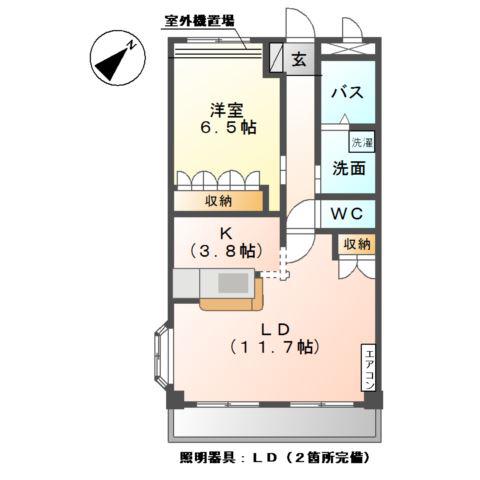CHELSEA(1LDK/2階)の間取り写真