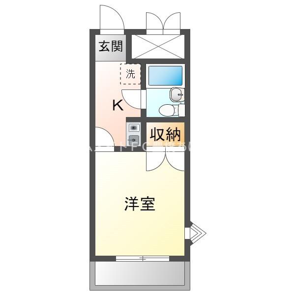 NK豊橋(1K/2階)の間取り写真