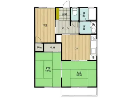 佐貫アパート駅前5号館(3DK/2階)の間取り写真