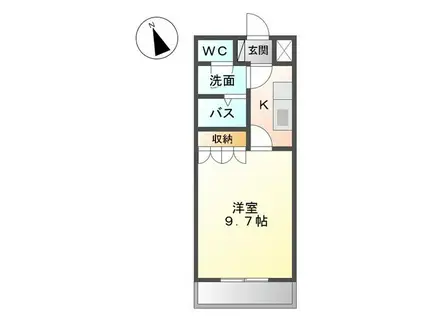 パルハウス(1K/1階)の間取り写真