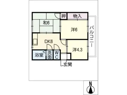 シルクハイツ(3DK/2階)の間取り写真