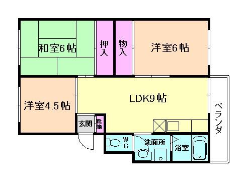 シャンボール八王寺(3DK/5階)の間取り写真