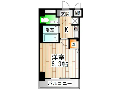エステムコート神戸西(1K/8階)の間取り写真