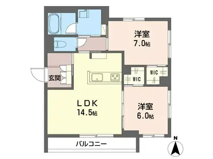 メゾンドヴェール(2LDK/2階)の間取り写真