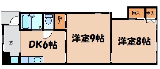 広洋第一コーポ(2K/1階)の間取り写真