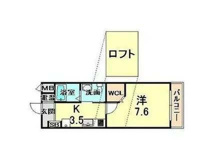 ワコーレヴィアノ須磨関守(1K/1階)の間取り写真