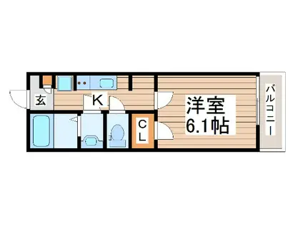 KENII(1K/3階)の間取り写真