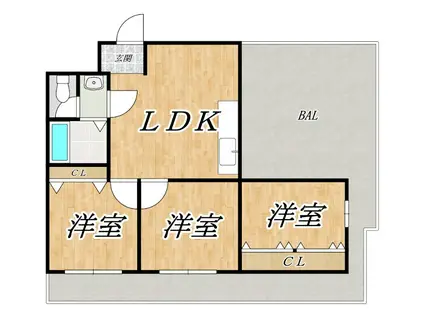 オーナーズマンション今川(3LDK/4階)の間取り写真