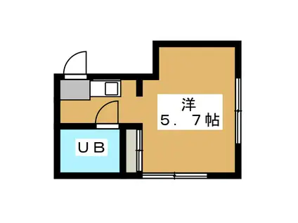コーポ小澤(ワンルーム/1階)の間取り写真