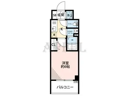 エスリード大阪ドームCERCA(1K/6階)の間取り写真