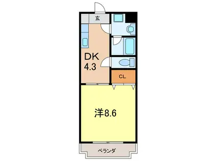和 NODOKA(1DK/3階)の間取り写真